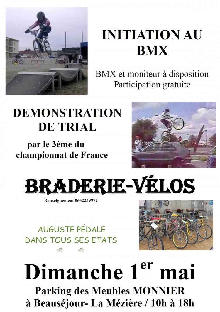 Braderie vélos, BMX, trial, Spectacles