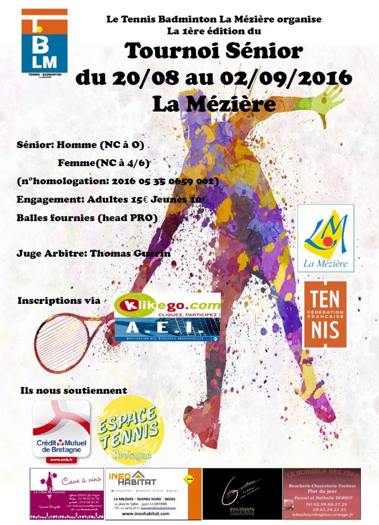 Tennis : tournoi Seniors