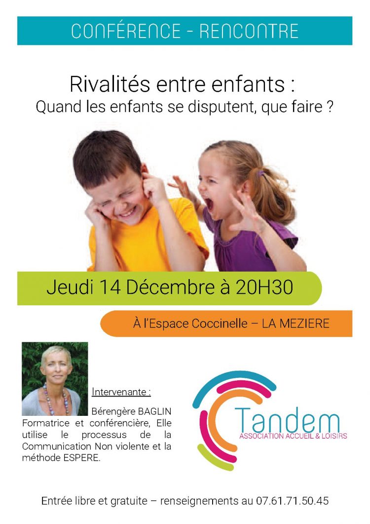 Conférence « Rivalités entre enfants: quand les enfants se disputent, que faire? »