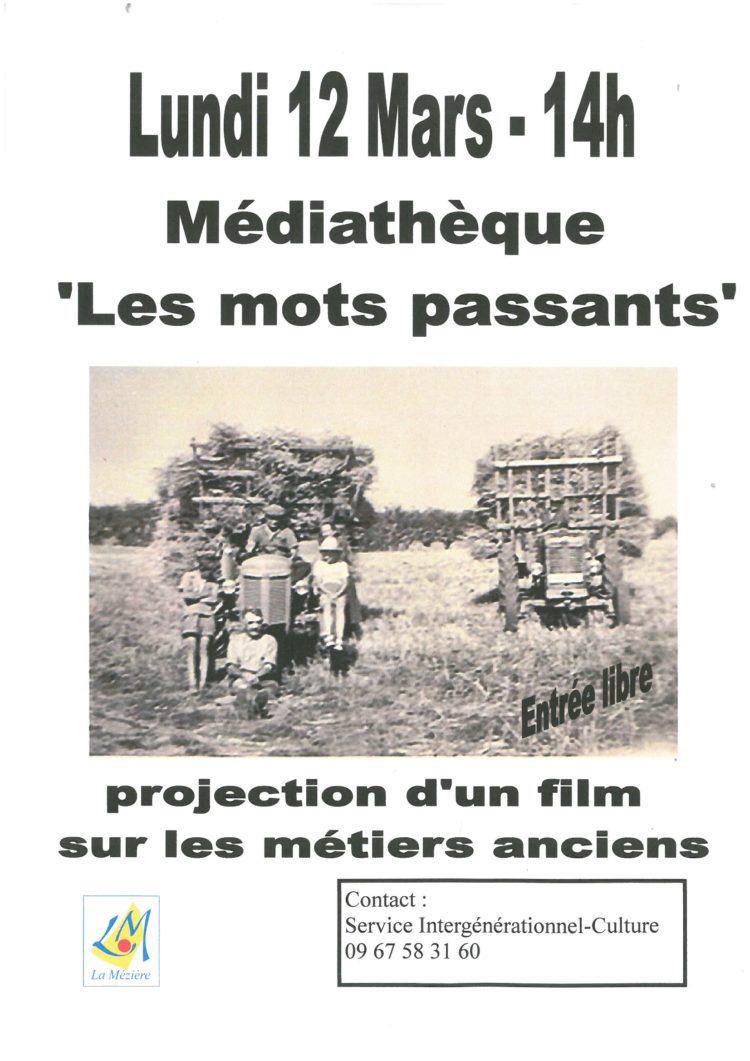 Projection d’un film sur les métiers anciens