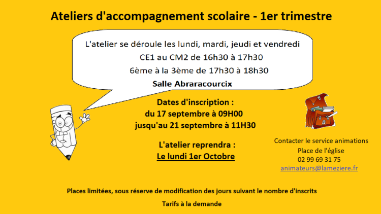 Ateliers d’accompagnement scolaire