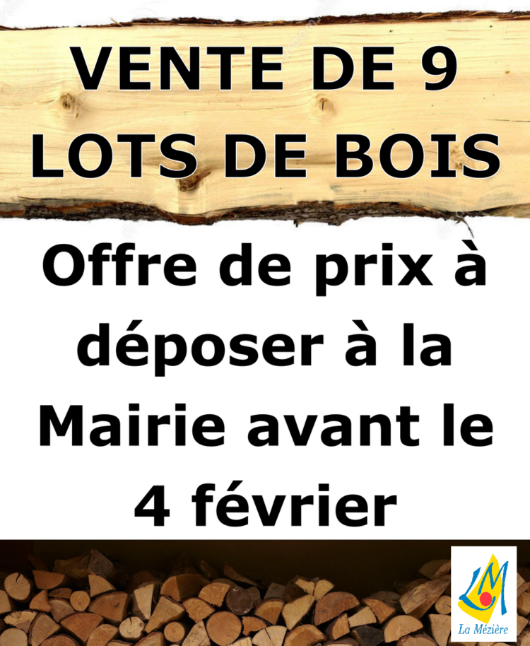 Vente de 9 lots de bois