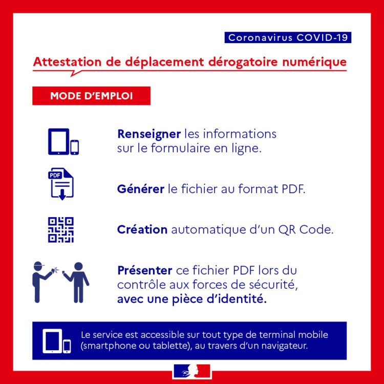 Attestation de déplacement au format numérique