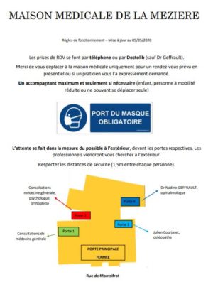 Maison Médicale – Fonctionnement après déconfinement