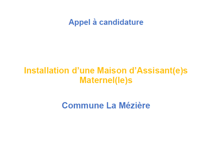 Appel à candidature – Local MAM dans le lotissement Courtil de la Salle