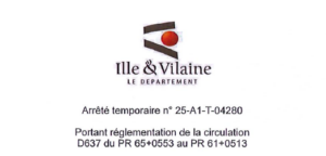 Fermeture de la D637 (La Mézière/Vignoc)