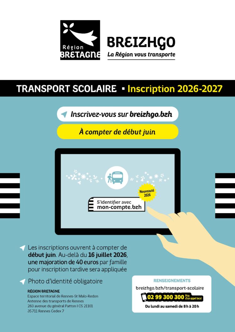 Inscriptions Transport scolaire 2026-2027 – BreizhGo