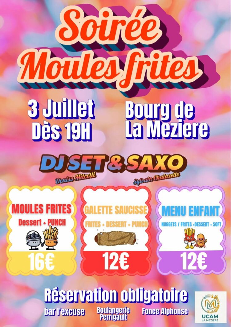 🍟🎶 SOIRÉE MOULES-FRITES: À VOS AGENDAS !