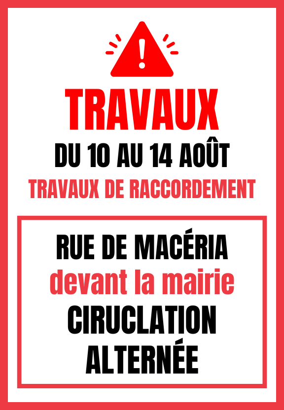 TRAVAUX – Rue de Macéria / Allée François Gigon