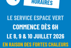 Changement d&rsquo;horaires des services espaces verts de la commune