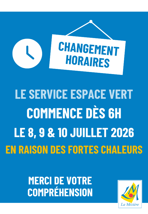Changement d&rsquo;horaires des services espaces verts de la commune