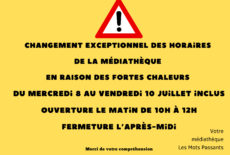 Fermeture exceptionnelle de la Médiathèque