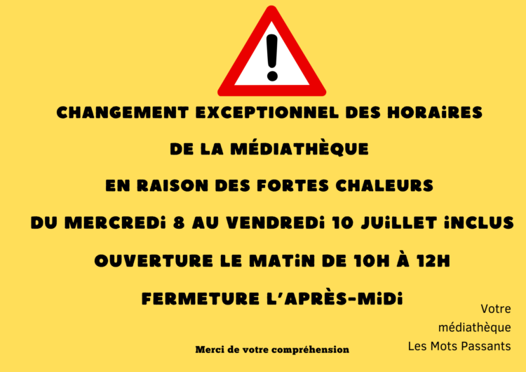 Fermeture exceptionnelle de la Médiathèque