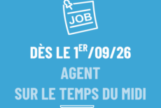 Recrutement d&rsquo;agent pour le temps du midi aux écoles