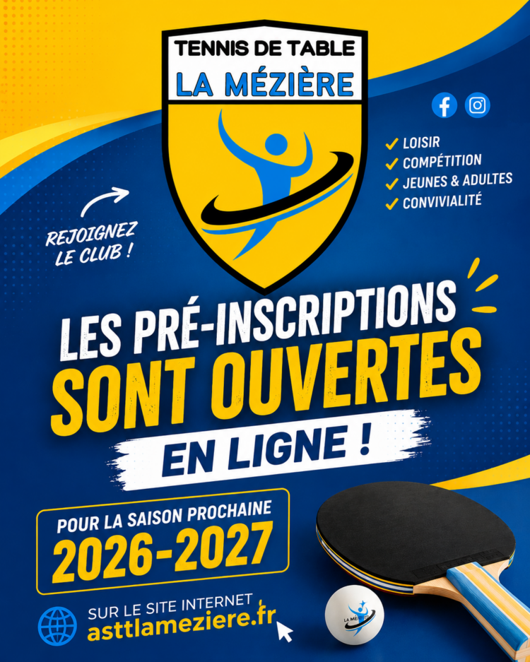 Inscriptions Tennis de Table