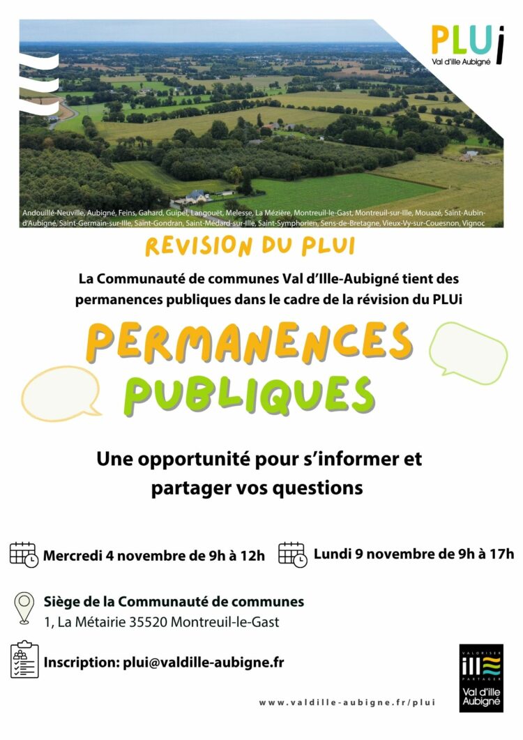 Révision du PLUi : permanences publiques