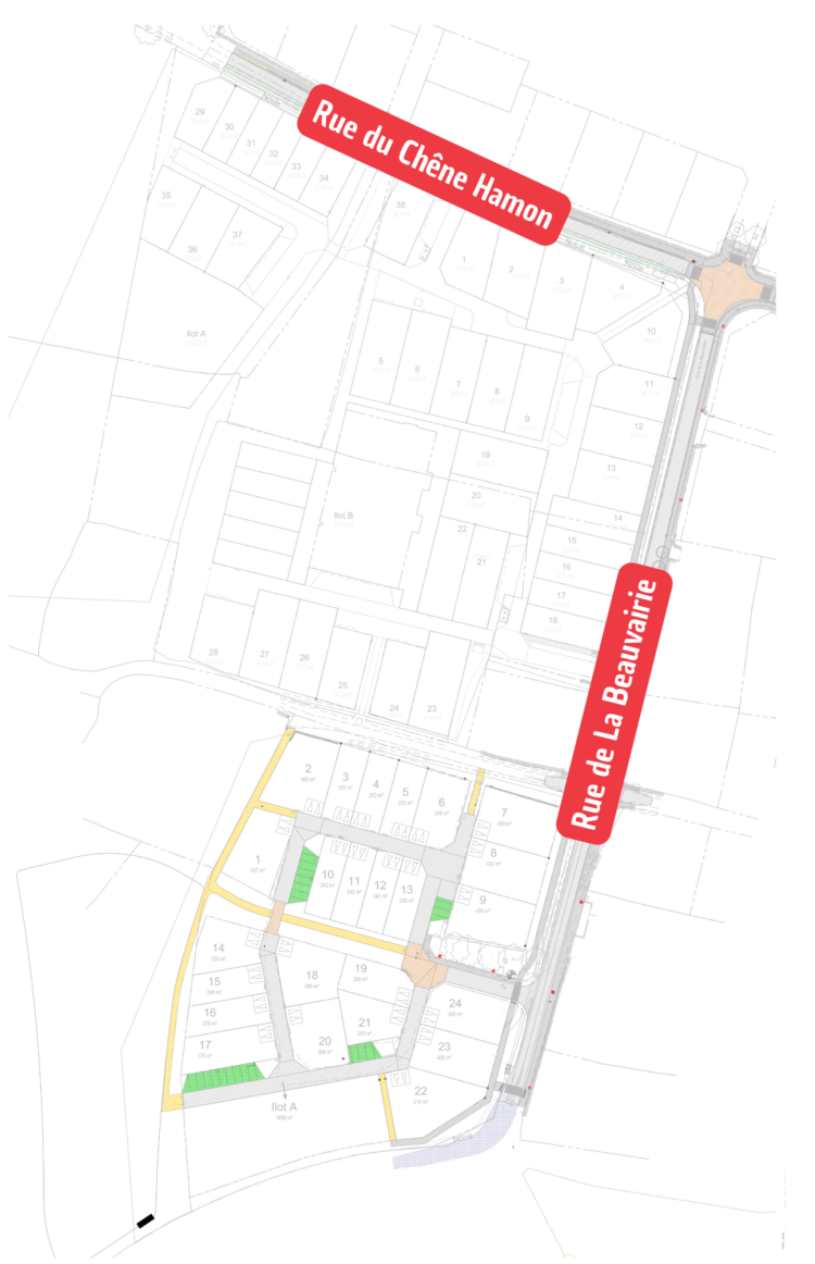 Travaux rue du Chêne Hamon et rue de La Beauvairie